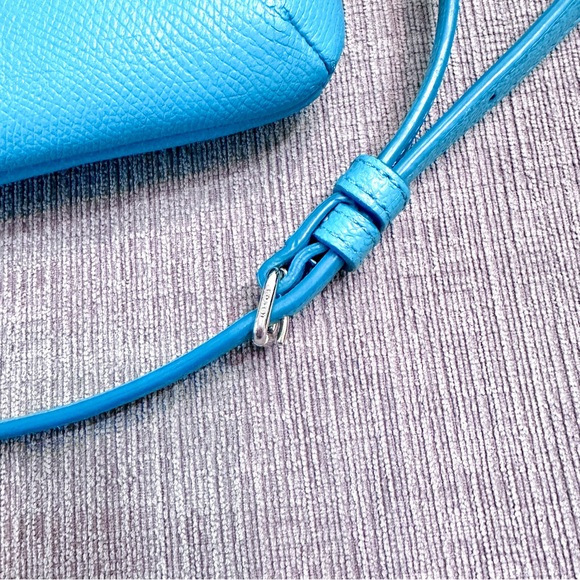 Coach Sky Blue Leather Crossbody Clutch/pouch/purse/bag - Picture 13 of 16
